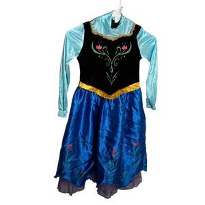 Disney Frozen Elsa Dress Costume Girl's Small Blue Princess Short Sleeve